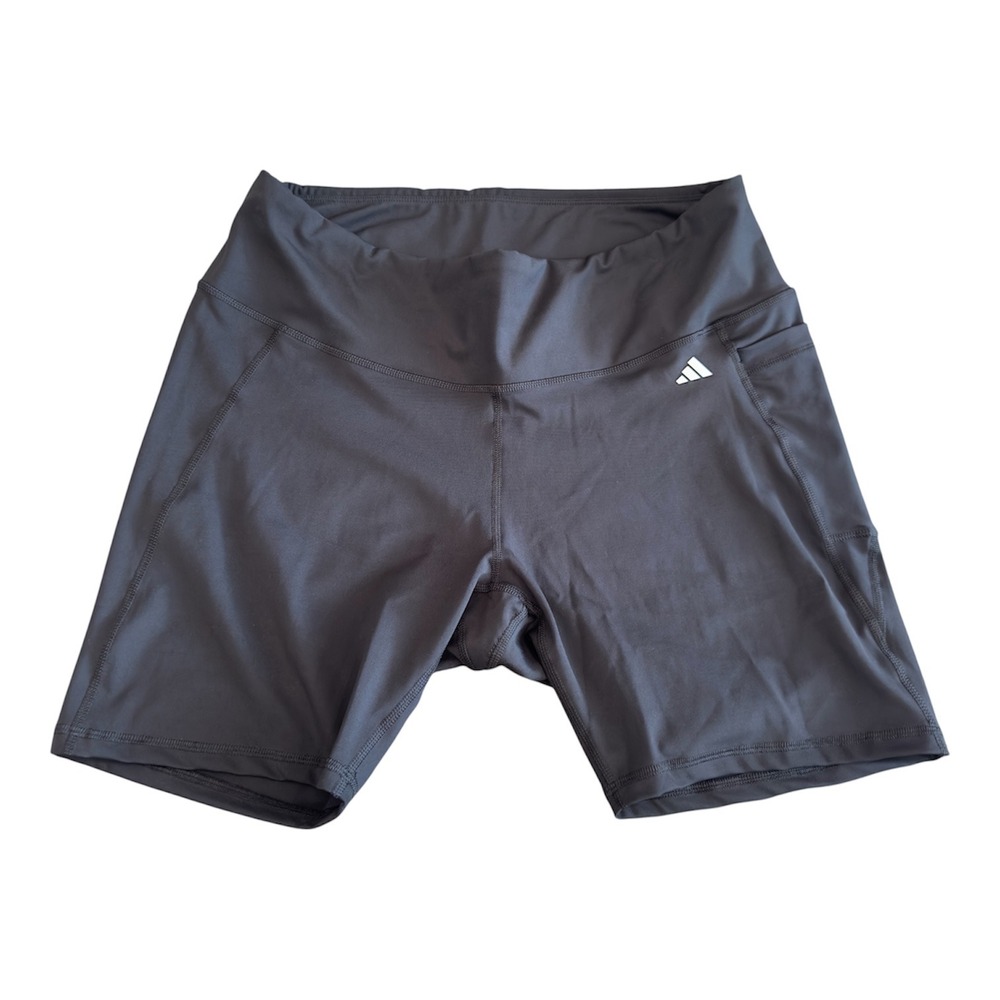 Adidas Womens Optime St Solid Training Shorts Black Plus Size 3X AEROREADY NEW